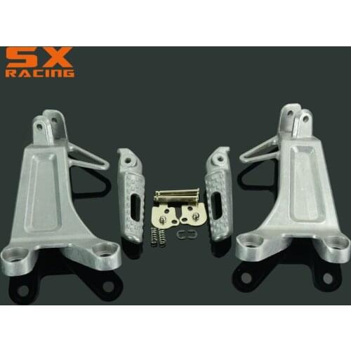 Motorcycle Silver Black Street Bike Rear Foot Pegs Pedal Footrest For HONDA CBR600RR CBR 600RR 2003 2004 2003-2004