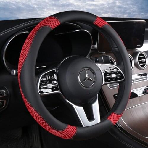 Soft Braid on Car Steering Wheel Cover For 37 - 38 CM 14.5"-15" Anti-slip Inner Ring M Size Steering-Wheel Car Styling Carpet