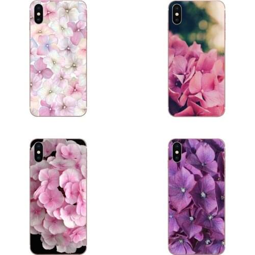 Pink Hydrangea Flower For Xiaomi Mi A1 A2 A3 CC9 CC9E 9T mi10 mi9 mi8 pro lite SE Soft Silicone TPU Transparent Screen Protector