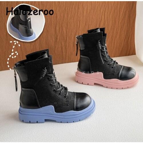 New Autumn Kids Motorcycle Boots Children Brand Black Shoes Baby Girls Chelsea Ankle Boots Boys Soft Fashion Shoes Casual Boots