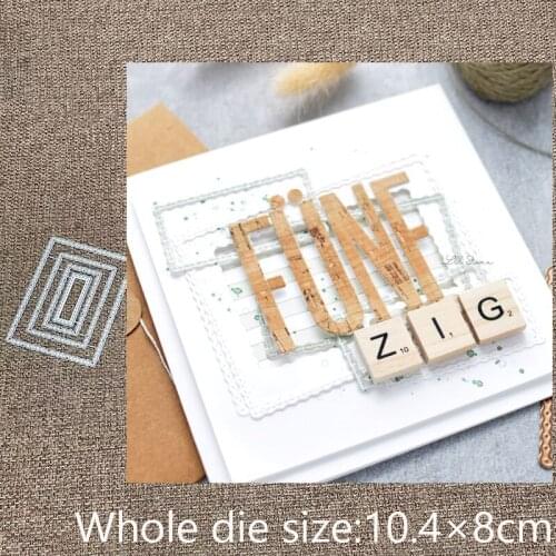 New Design Craft Metal stencil mold Cutting Dies Dotted rectangle decoration scrapbook die cuts Album Paper Card Craft Embossing