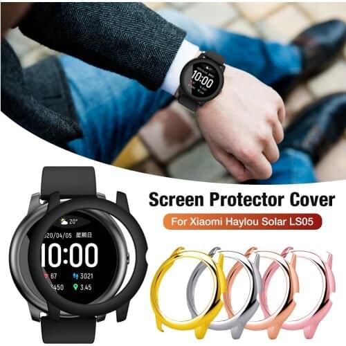 New Scratchproof Thin PC Plating Case Screen Protector Cover Frame Case For Xiaomi Haylou Solar LS05 Smart Watch Shockproof Hot