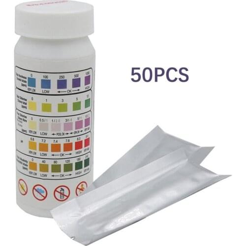 Detection 5-In-1 Swimming Pool Test Paper Total Hardness Total Chlorine Ph Total Alkali Free Bromine Free Chlorine