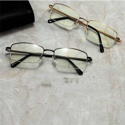 CLARA VIDA Metal Anti-Blu-ray Reading Glasses HD Comfortable Half Frame for Men and Women +1.0 +1.5 +2.0 To +4.0