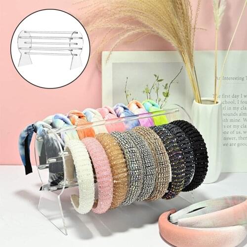50cm Clear Acrylic Headband Holder Hair Accessory Scrunchie Bracelets Necklaces Jewelry Storage Organizer Stand Rack Women Girls