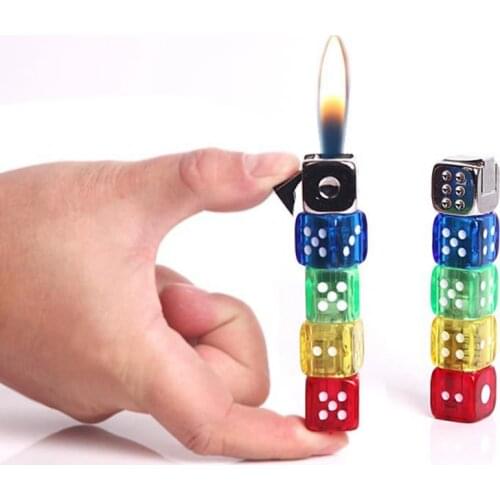 Personalized Colorful Flash Dice Butane Gas Lighters Portable Mini Cigarette Lighter Smoking Accessories Gadgets For Men