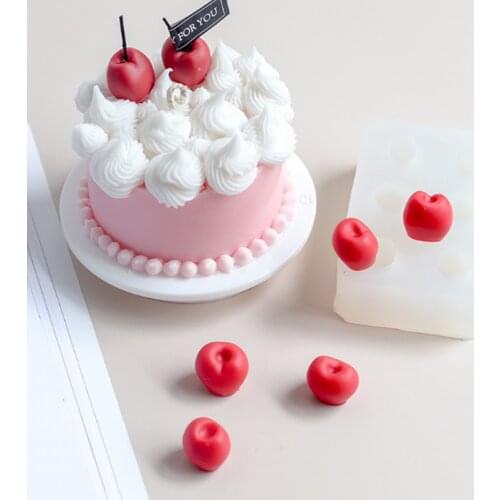 Fruit Cherry Shape Silicone Mold for Candle Cake Baking Ice Cream Making Mould Decoration