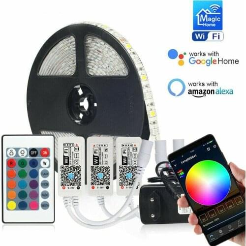DC 12V Led Strip RGB/RGBW/WW WIFI Home 5050 30LED/M Flexible Ribbon Smart APP Wireless KIT
