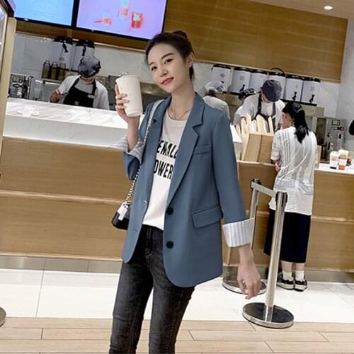 2021 New Women Blazer Korean Version Short Style Single Breasted Spring Autumn Wear Casual Retro Suit Slim Coat 1663RXRX