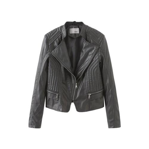 Women coat New womens leather PU leather jacket Slim female jacket ladies motorcycle clothing autumn spring street styly
