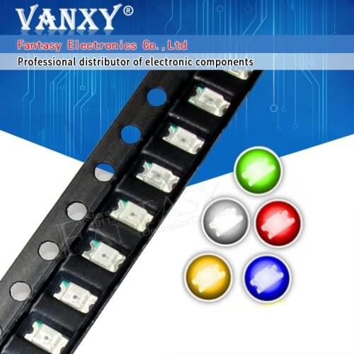 100pcs 1206 SMD LED diodes light yellow red green blue White Hot sale
