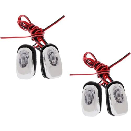2 Pairs Car Universal Hood Windshield Washer Jet Nozzle Spray LED Lights