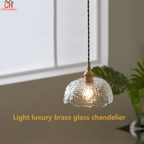 2021 New Nordic simple Japanese brass glass chandelier living room dining room bar bedroom room bed hotel small chandelier