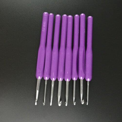 8PCS Sewing Knitting Needles Soft Handle Knit Weave Craft Yarn Plastic Handle+Aluminum Crochet Hooks Set 2.5mm 3mm 3.5mm 4mm 4.5