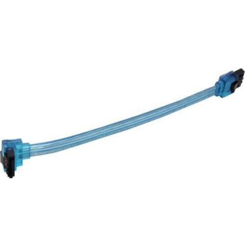 90 Degree to 180 Degree SATA III 6Gb/s Data Cable with latch for SATA 3.0 SATAIII 6Gbps HDD Hard Drive Disk/ SSD -UV Blue