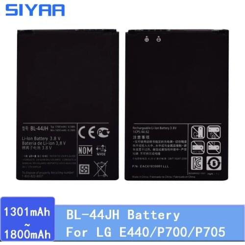 SIYAA BL-44JH BL44JH Battery For LG Optimus P705 P700 E440 E460 LS860 MS770 US730 LG730 Mobile Phone Bateria Lithium Polymer