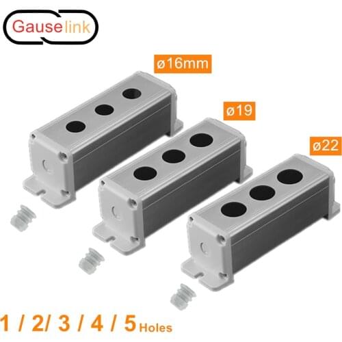 Aluminium Push Button Switch Control Box Alloy Metal for Indicator Connector Power ON/OFF 1/2/3/4/5 Holes Diameter 16/19/22mm