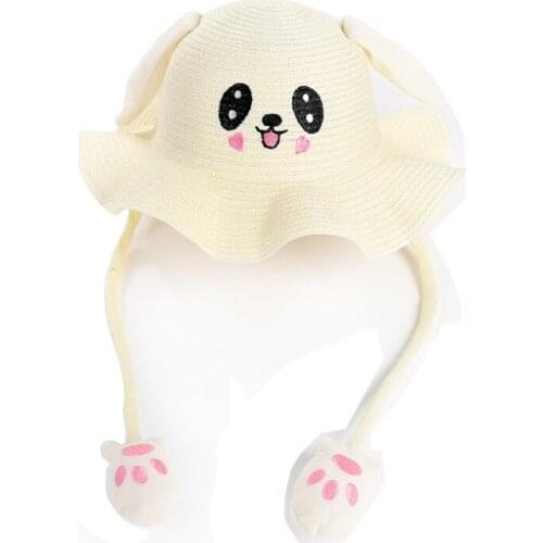 Bauhinia brand rabbit ears female cute sun hat children sunshade straw hat fashion basin hat fisherman hat