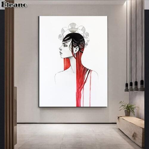 Black Red Watercolor Woman Canvas Painting Figure Animal Posters Abstract Art Print Nordic Creativity WALL HOME DECOR Picture