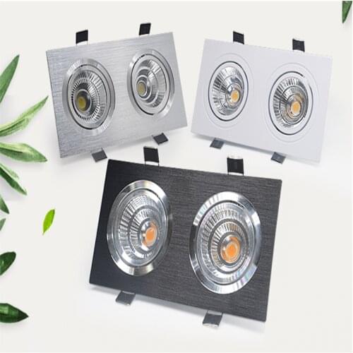 Black Silver Square Dimmable LED COB Downlight 10W 14W 18W 20W 24W LED Recessed Ceiling Downlight LED COB Spot Light AC90-265V