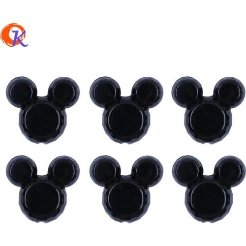Cordial Design 50Pcs/Lot 34*37mm Fashion Beads Jewelry Solid Black Color Chunky Mouse Acrylic Beads For Jewelry Kits