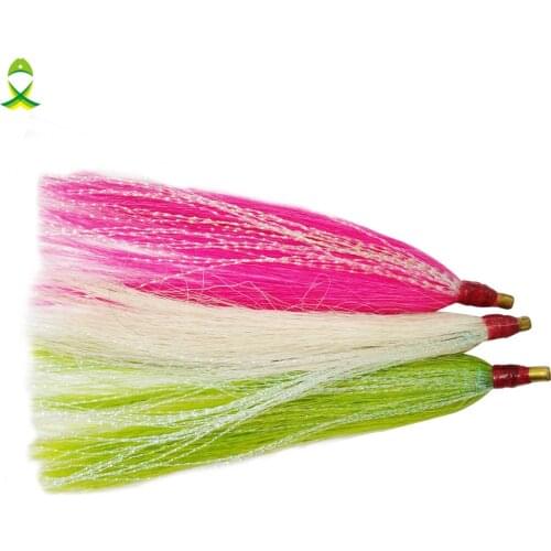 JSM 6 pcs/lot Sea fishing Bucktail Teaser for Fishing Lures jigging rigs fishing accessories