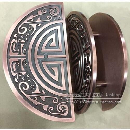 Chinese antique semicircular door handle has frameless glass door handle door handle modern European bronze