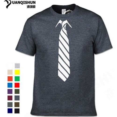 Classic Wide Striped Style Tie T-shirt Fashionable Mens Casual Funny Tie Design T Shirts Men Cotton Short sleeves Tops Tees