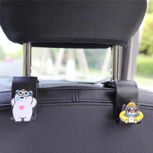 Cartoon Animals Car Seat Back Hook Purse Auto Seat Headrest Storage Hooks Clips Hanger Vehicle Organizer For Bag Car Accessories
