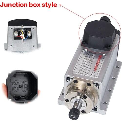 CNC Square Spindle Motor 1.5KW 800W Air Cooled Motor with Plug/Cable Box Version For DIY cnc machine tool