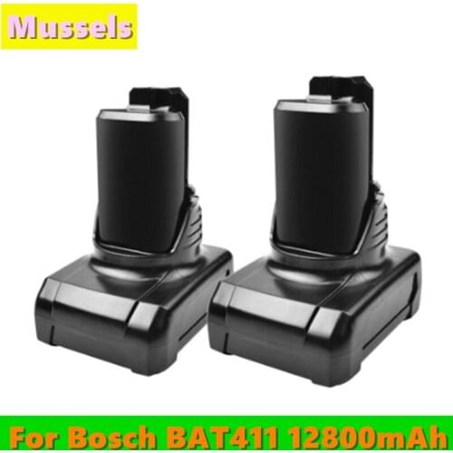 High capacity BAT411 Li-ion Battery 12800mAh For Bosch 10.8V 12V 4Ah BAT411 BAT412A, BAT413A 2607336996 Drill Li-ion Battery