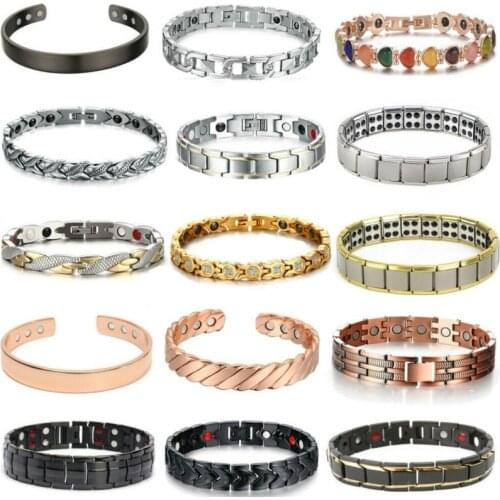 Men Women Therapeutic Energy Healing Magnetic Bracelet Therapy Arthritis Jewelry