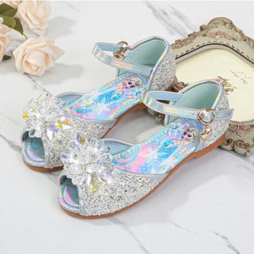 New Princess Frozen Kids Sandals for Girls Casual Glitter Children Flat Heel Girls Shoes party Sandals