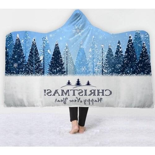 Hooded Blanket For Adults Christmas Sherpa Fleece Woman Throw Blanket Microfiber Dropshipping