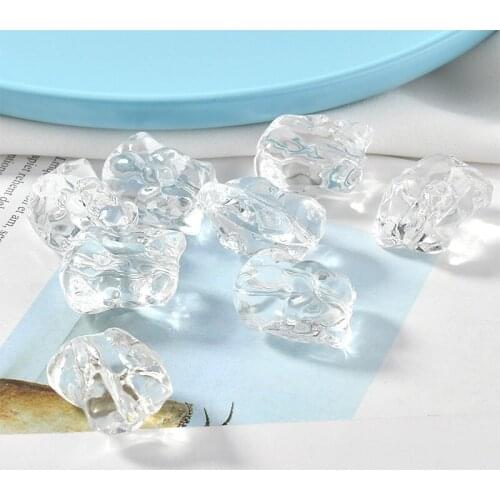 Transparent perforation Ice cube shape resin beads 50pcs/lot diy jewelry earrings/necklace/bracelet pendant accessory