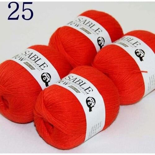 Sale Super Soft 4X50g Pure Sable Cashmere Wrap Shawls Hand Knit Wool Crochet 243-25 Coral