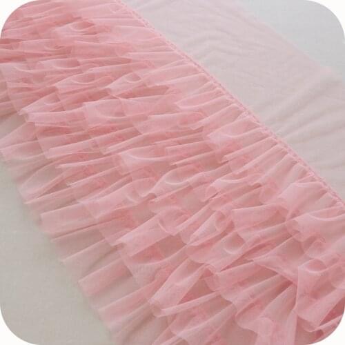 35CM wide multi-color 5 layer ruffle mesh lace Girl skirt handmade diy accessories skirt Lace