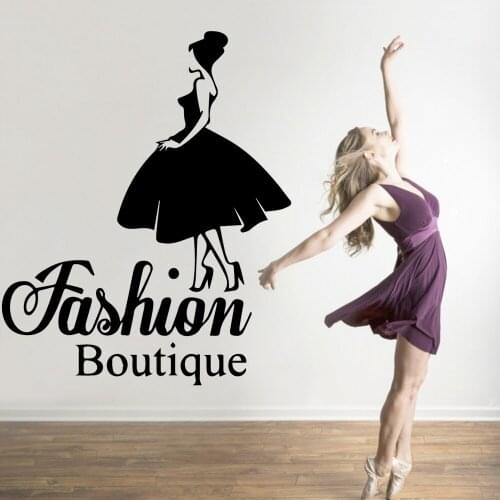 Carved Fashion boutique Pvc Wall Decals For Girl Rooms Wall Stickers Mural Woman Bedroom Decal Sticker adesivo de parede