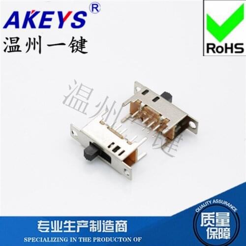 10pcs SS-23D08 (2P3T) handle high 4MM 3 gear toggle switch 8 feet 4 fixed feet with ear positioning holes