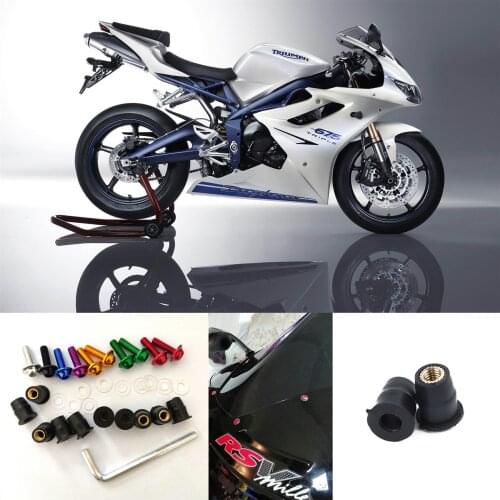 SAMDO 10pcs M5x15mm Motorcycle Windshield Mounting Screw Bolt Kit Aluminum 7 Colors