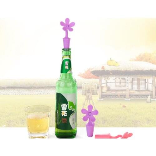 1PC Flowers Shape Wine Silicone Stoppers Preservation Beer Lid Beverage Closures seasoning Bottle Stoppers ENX 035