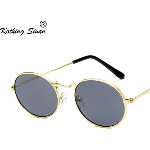 2019 Small Oval Sunglasses for Women Men Vintage New Fashion Brand Designer Sun Glasses Metal Frame UV400 gafas de sol