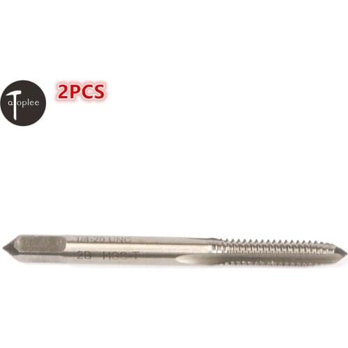 2PCS HSS 1/4-20 UNC Right Hand Screw Thread Machine Tap Straight Slot Tap Drill For Steel Abrasive Tool Tapping Power Tool