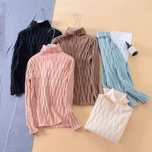 2020 Casual Knitted Sweater Women Fall Winter Long Sleeve Turtleneck Slim Sweaters Top Womens Office Pullover jumper