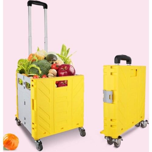 Portable Shopping Trolley Bag Folable Tote Bag Shopping Cart Grocery Bags With Wheels Rolling Grocery Cart Shopping Organizer