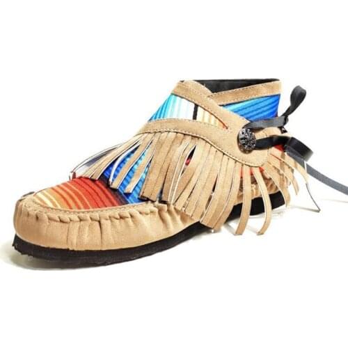 CUZULLAA Autumn Women Tassel Ankle Boots High Shoes Lady Contrast Color Fashion Boots Female Booties Plus Size 36-43