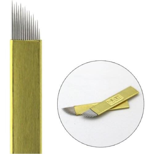 Hard Wave 14 Pins Permanent Makeup Eyebrow Tatoo Blade Microblading Needles Microblading Permanent makeup Needle Eyebrow Blade