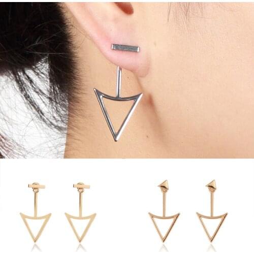 1pair Fashion Bohemian Punk Earrings Jewelry Ethnic style Geometric hollow triang shape Earrings Best Gift for Women Girl E039