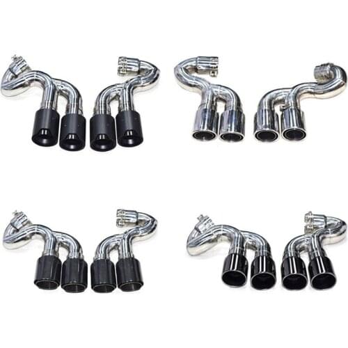 1 Pair Muffler Tip For B-MW X5 F15 2014-2018 Change Sport M Diffuser Glossy Carbon Fiber Exhaust Pipe Stainless Steel Nozzles