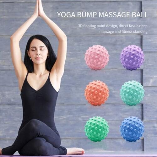 1pc 49mm Yoga Ball with Point Massage Silica gel Health Care Relief Body Pain Hand Foot Sensory Hedgehog Massage Ball Portable